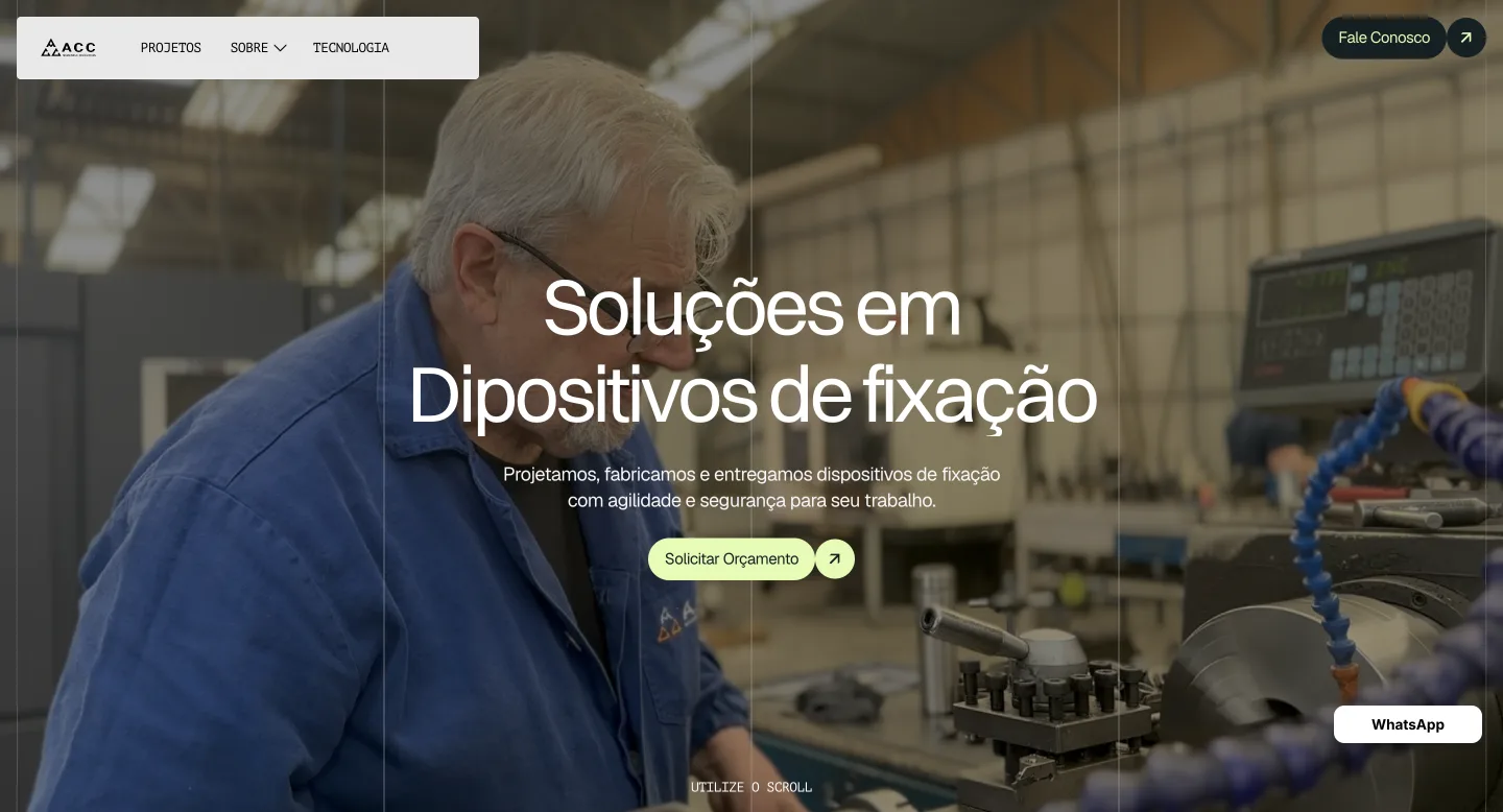 Página inicial do site da ACC